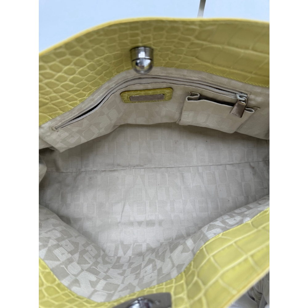 Furla Lime Croc-Embossed Leather Top-Handle Tote - Picture 14 of 14